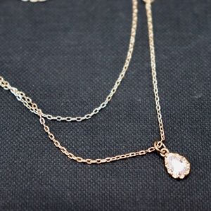 Gorgeous Gold Stone Pendant Choker 14" Necklace